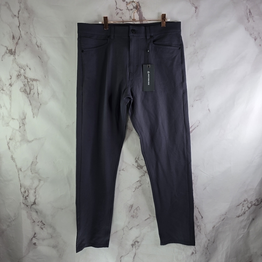 Western Rise Pants Mens 34 X 30 Blue Gray Diversion Straight Leg Performance